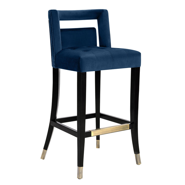 Hart Navy Velvet Bar Stool