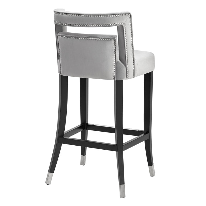 Hart Grey Velvet Bar Stool