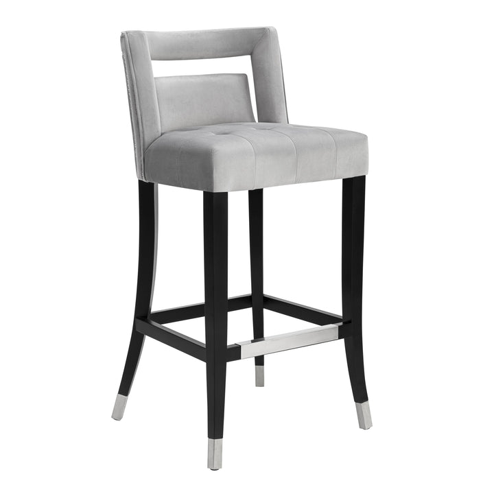 Hart Grey Velvet Counter Stool - UK