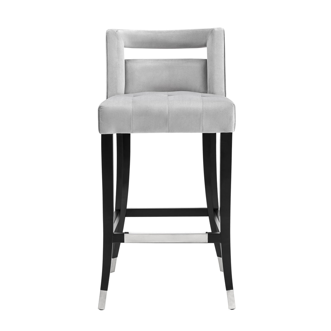 Hart Grey Velvet Counter Stool - UK