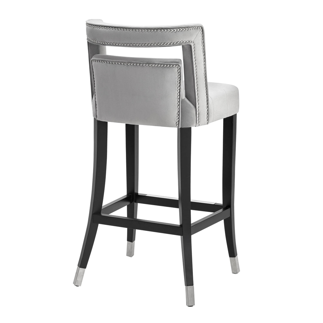 Hart Grey Velvet Counter Stool - UK