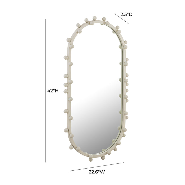 Bubbles Ivory Large Oval Wall Mirror - UK