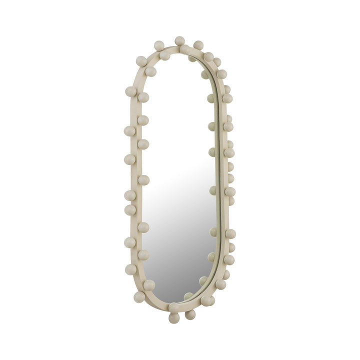 Bubbles Ivory Oval Wall Mirror