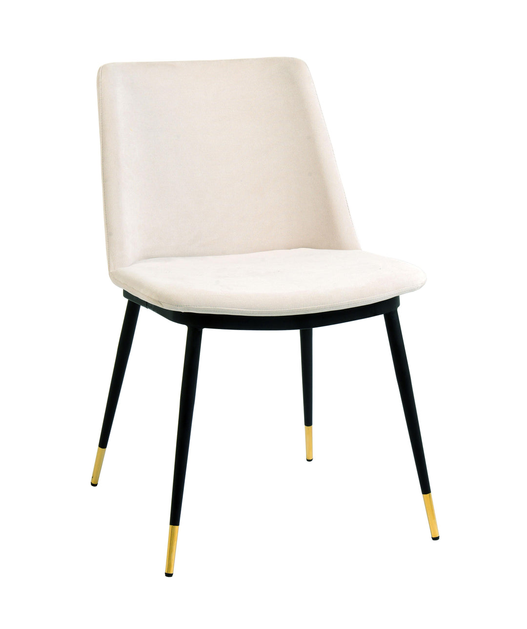 Evora Cream Velvet Chair - Gold Legs - Set of 2