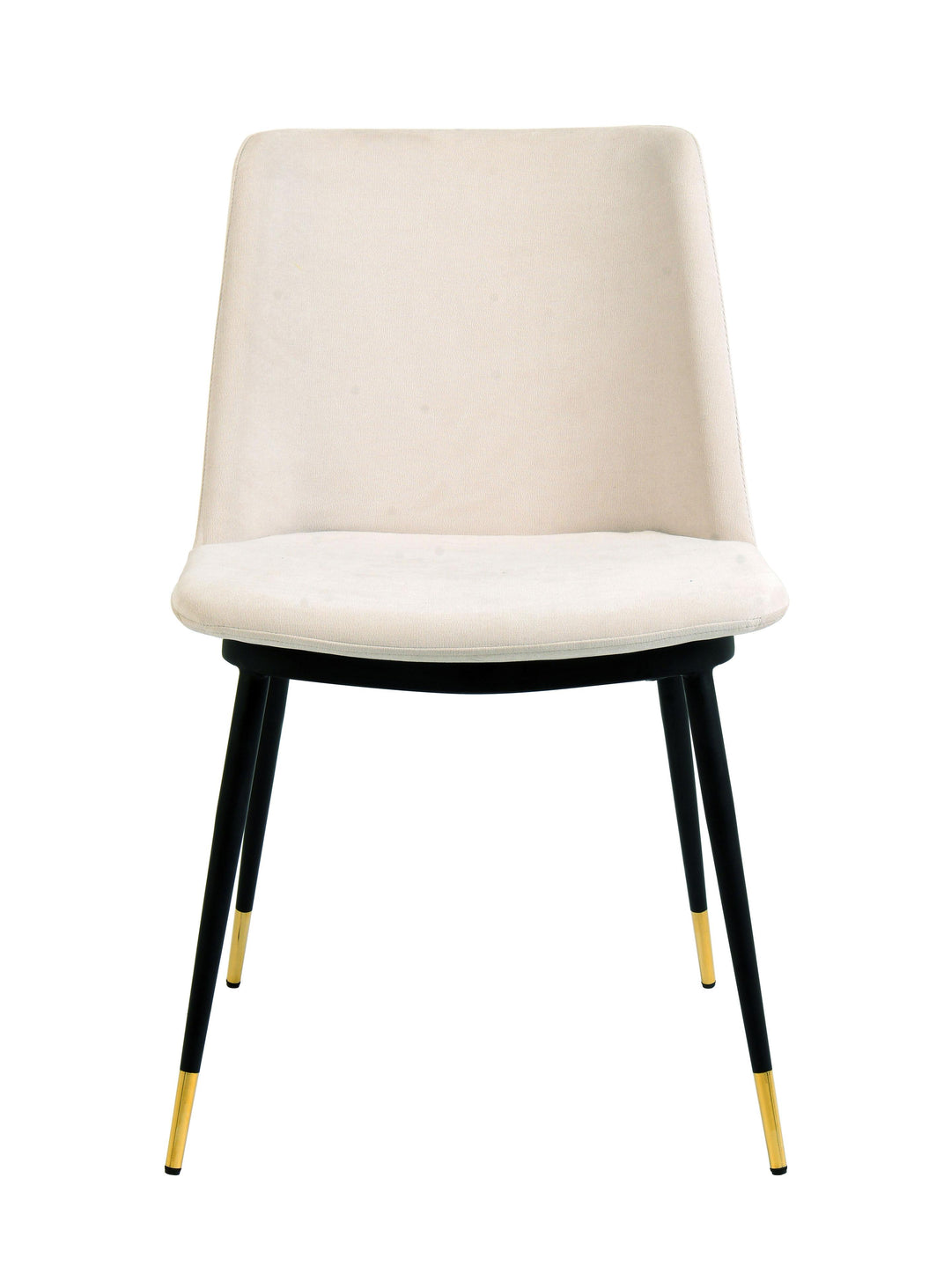 Evora Cream Velvet Chair - Gold Legs - Set of 2