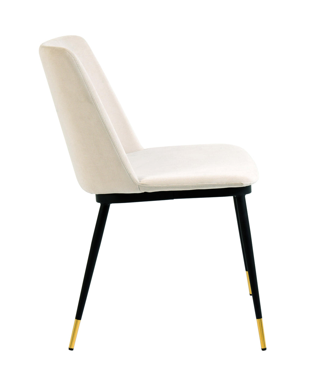 Evora Cream Velvet Chair - Gold Legs - Set of 2