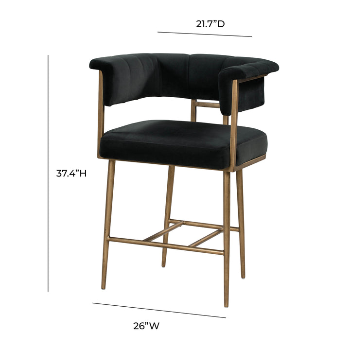 Astrid Grey Velvet Counter Stool