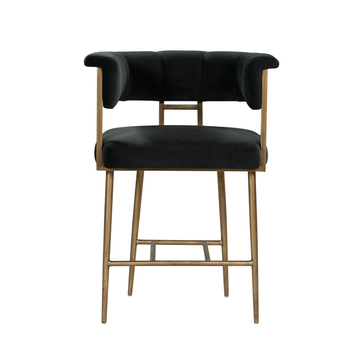 Astrid Grey Velvet Counter Stool