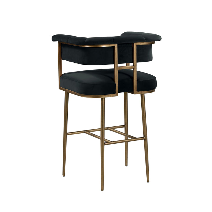 Astrid Grey Velvet Bar Stool