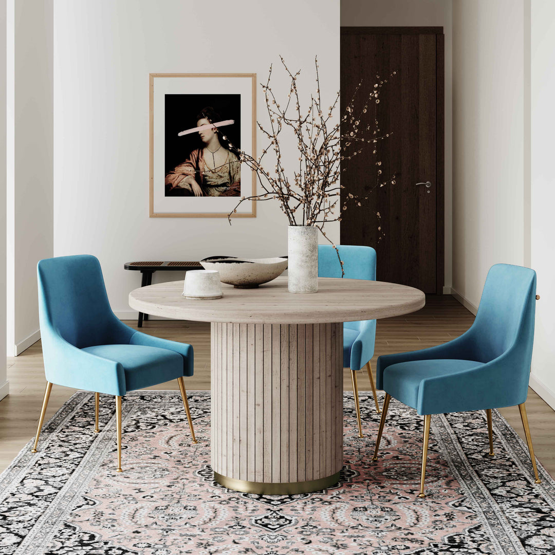 Beatrix Sea Blue Velvet Side Chair