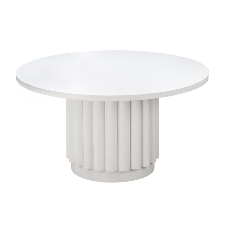 Kali 55 Inch White Round Dining Table