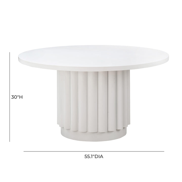 Kali 55 Inch White Round Dining Table