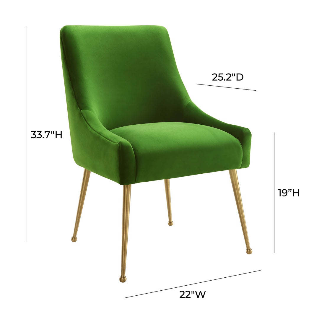 Beatrix Green Velvet Side Chair