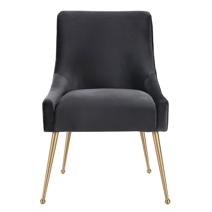 Beatrix Grey Velvet Side Chair