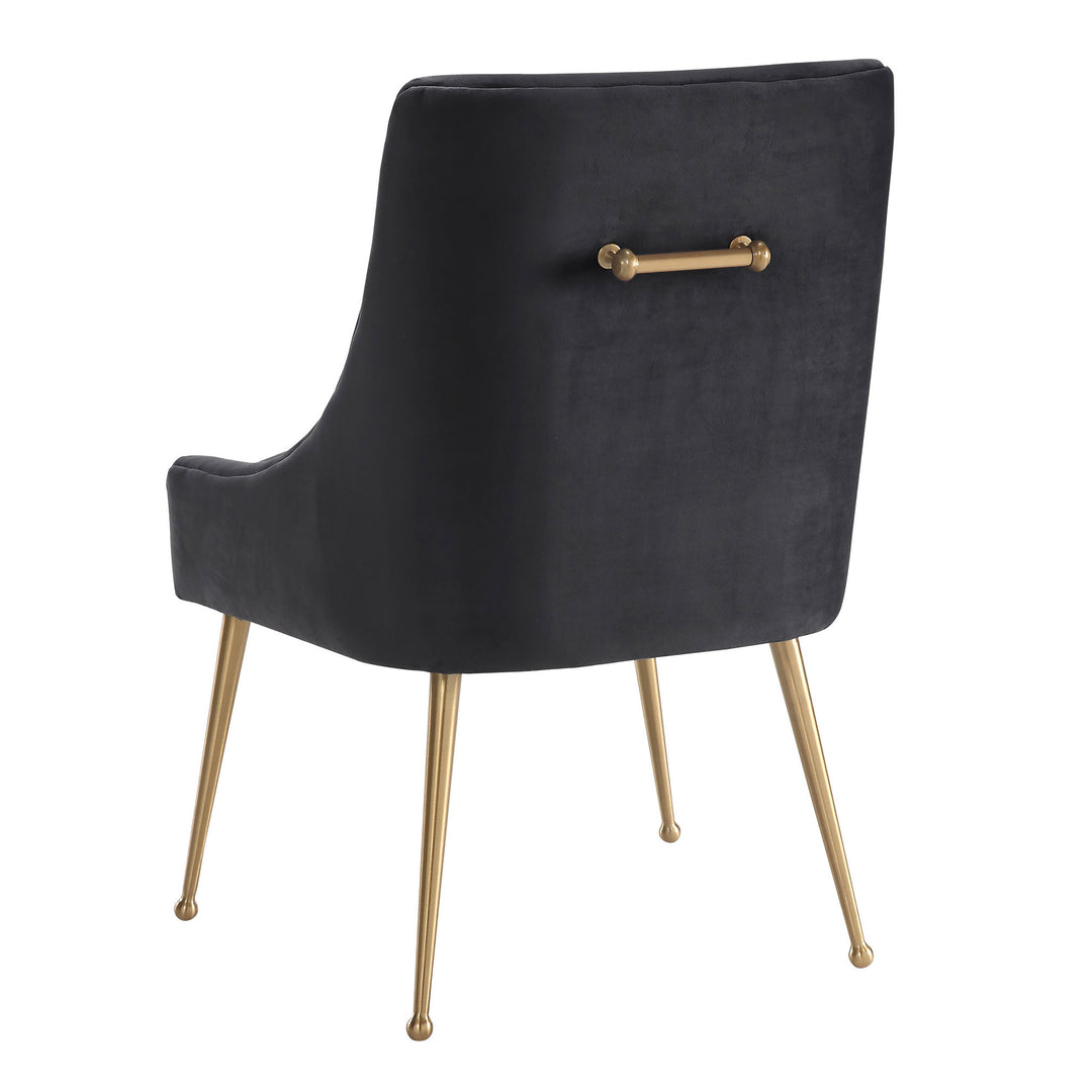 Beatrix Grey Velvet Side Chair