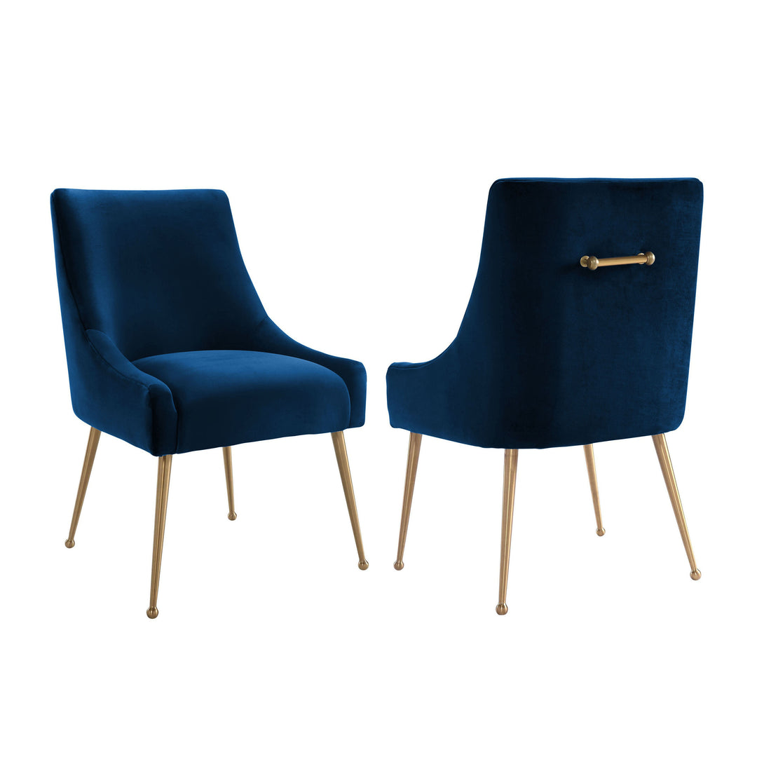 Beatrix Navy Velvet Side Chair