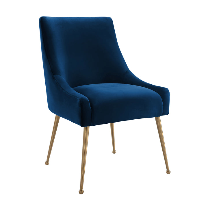 Beatrix Navy Velvet Side Chair