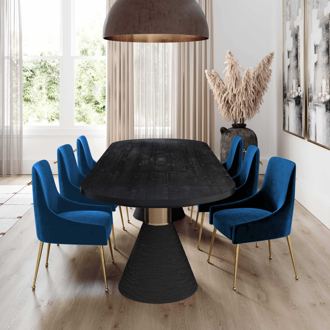 Beatrix Navy Velvet Side Chair