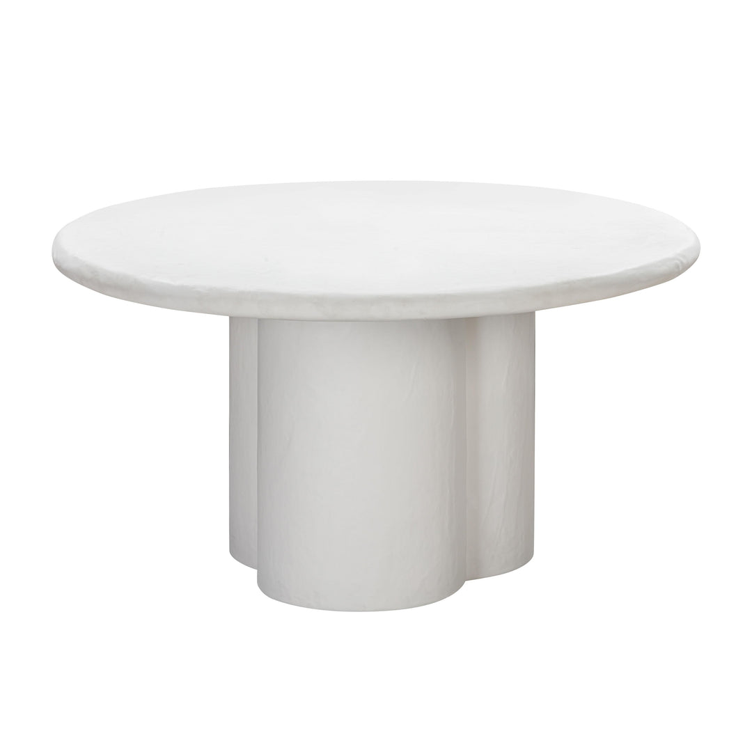 Elika White Faux Plaster Round Dining Table - UK