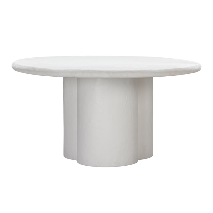 Elika White Faux Plaster Round Dining Table