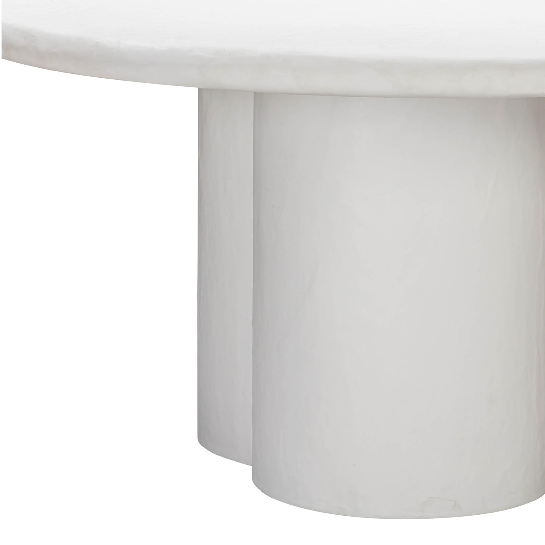 Elika White Faux Plaster Round Dining Table