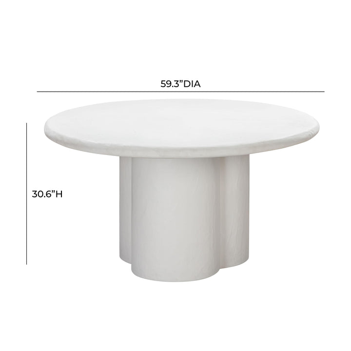 Elika White Faux Plaster Round Dining Table