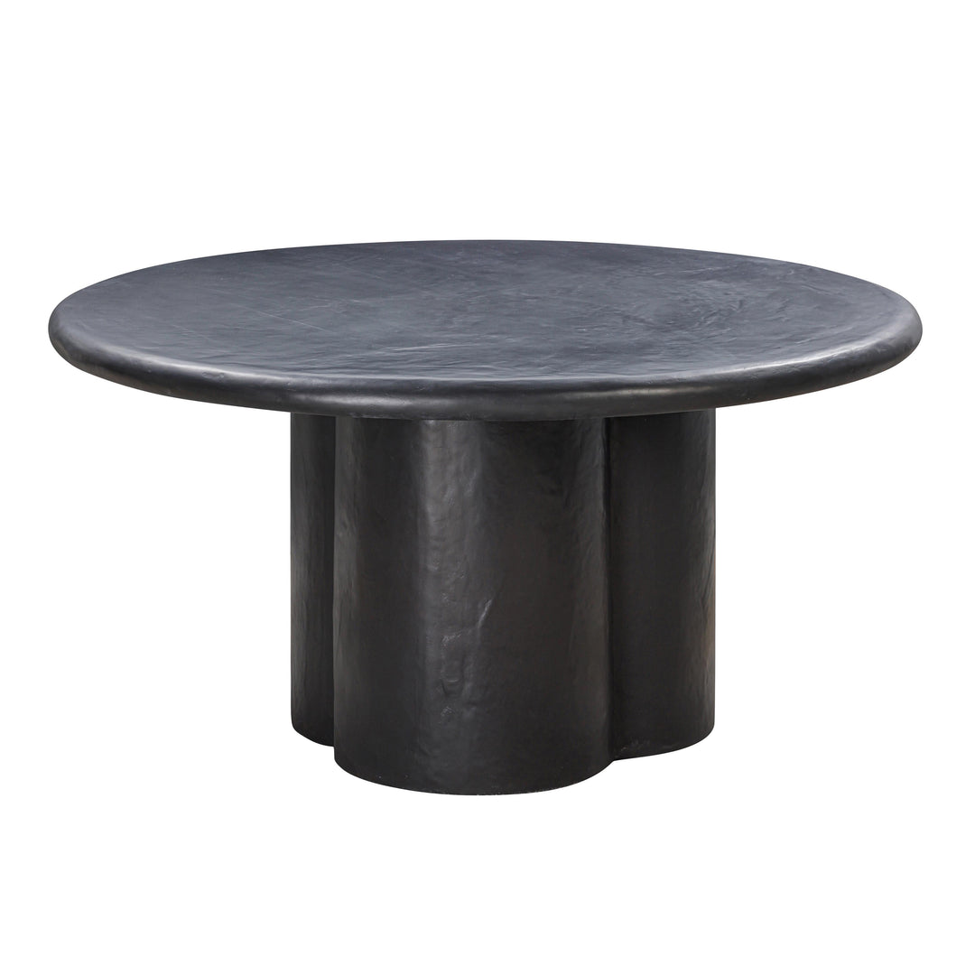 Elika Black Faux Plaster Round Dining Table - UK