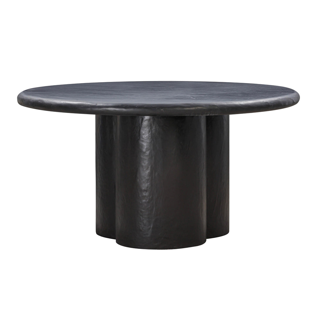 Elika Black Faux Plaster Round Dining Table