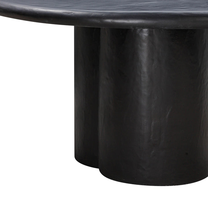 Elika Black Faux Plaster Round Dining Table