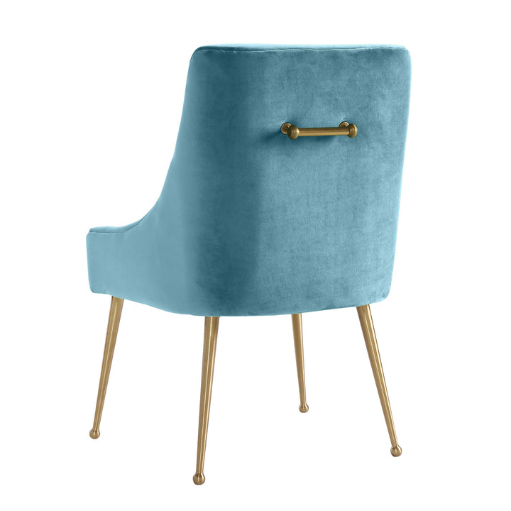 Beatrix Sea Blue Velvet Side Chair