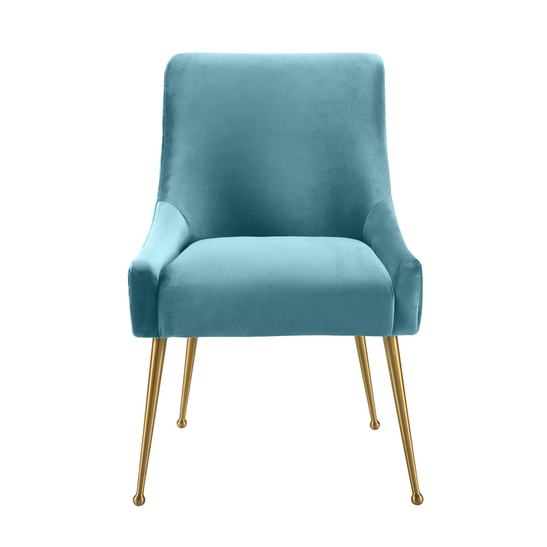 Beatrix Sea Blue Velvet Side Chair