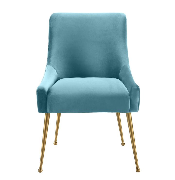 Beatrix Sea Blue Velvet Side Chair