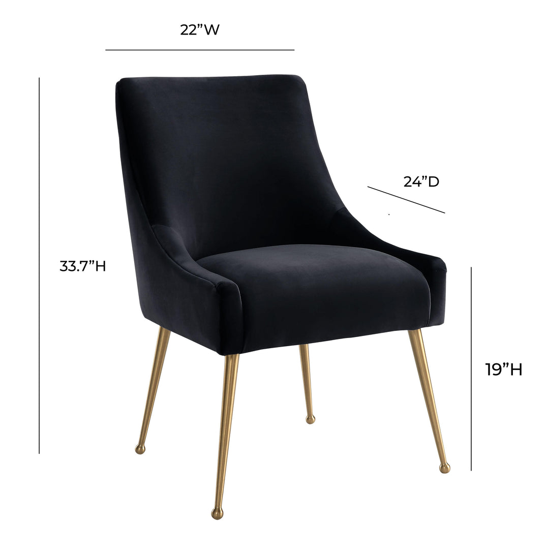 Beatrix Black Velvet Side Chair