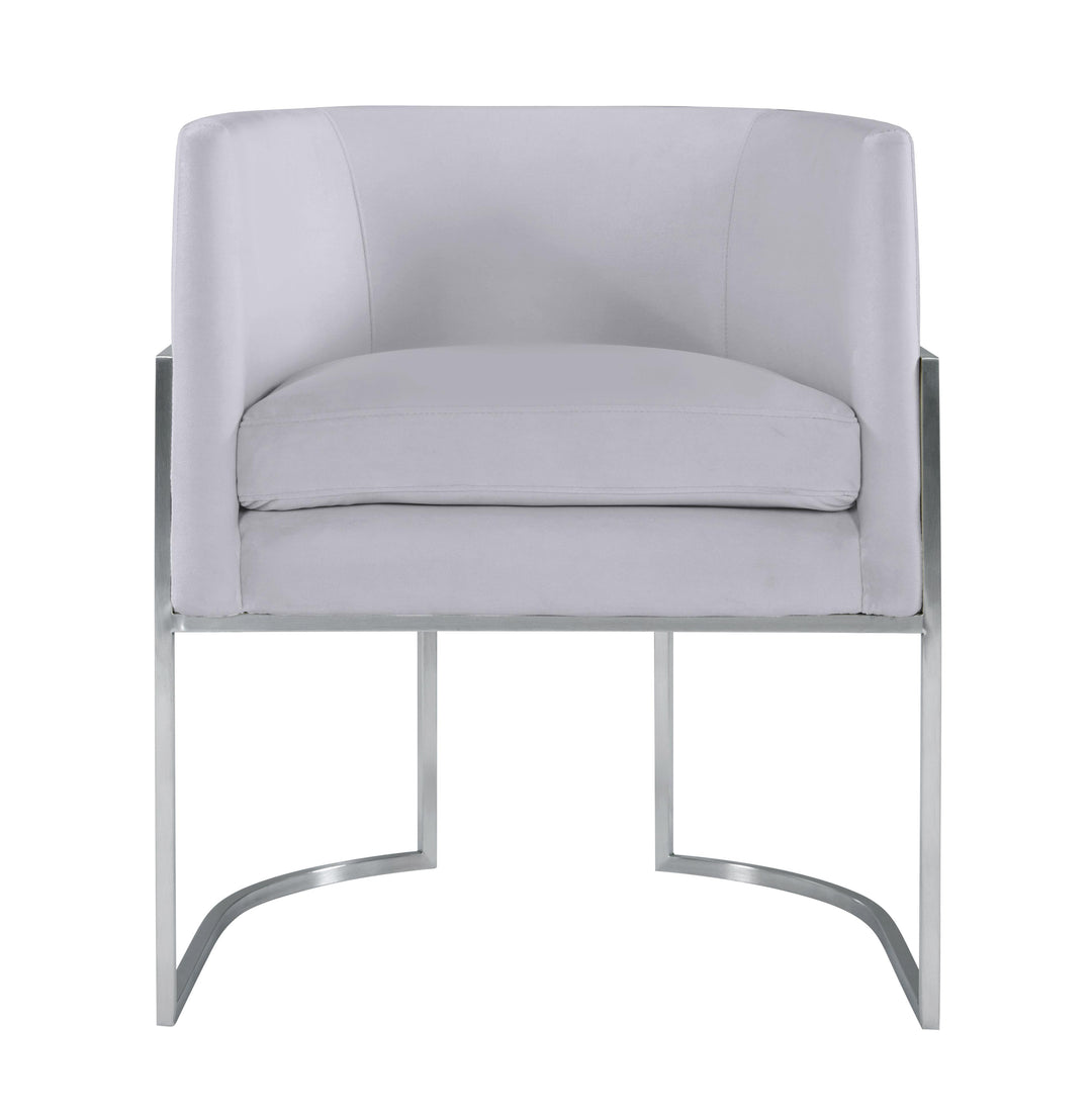 Giselle Grey Velvet Dining Chair with Silver Leg