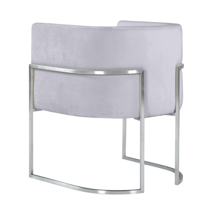 Giselle Grey Velvet Dining Chair with Silver Leg