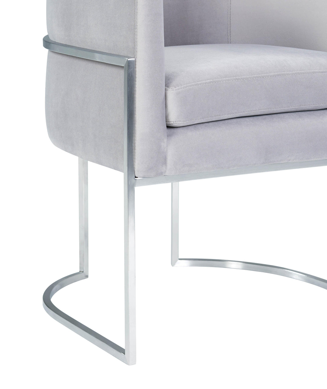 Giselle Grey Velvet Dining Chair with Silver Leg