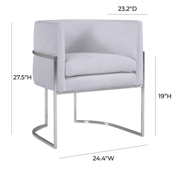 Giselle Grey Velvet Dining Chair with Silver Leg