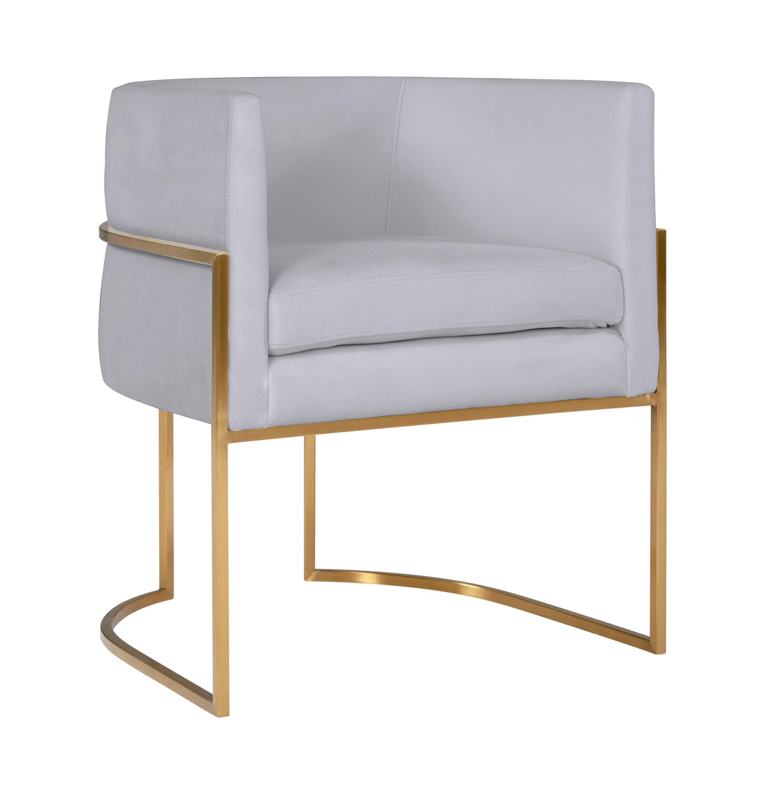 Giselle Grey Velvet Dining Chair with Gold Leg