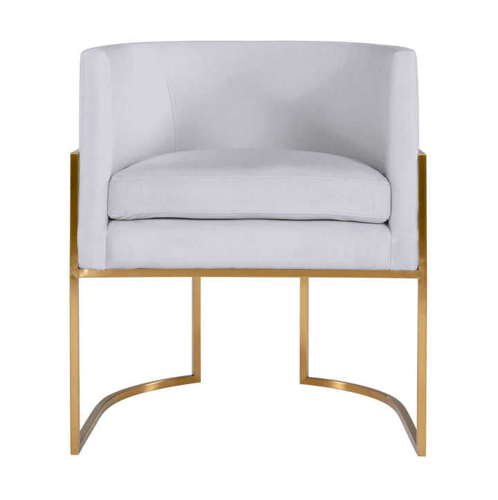 Giselle Grey Velvet Dining Chair with Gold Leg