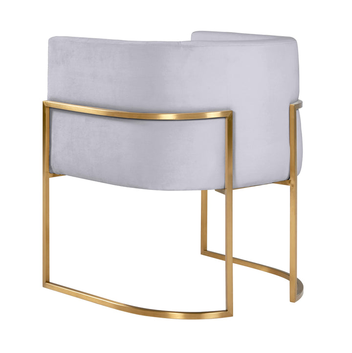 Giselle Grey Velvet Dining Chair with Gold Leg