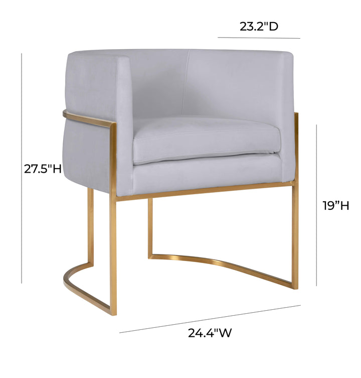 Giselle Grey Velvet Dining Chair with Gold Leg