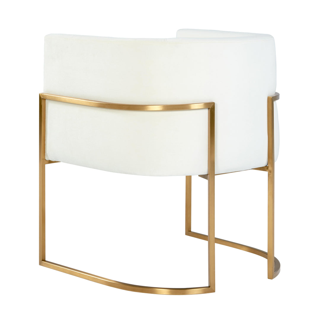 Giselle Cream Velvet Dining Chair Gold Leg