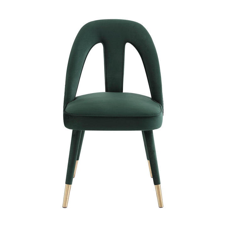 Petra Forest Green Velvet Side Chair