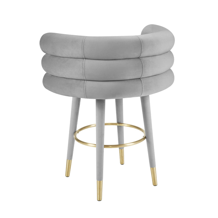 Betty Grey Velvet Counter Stool