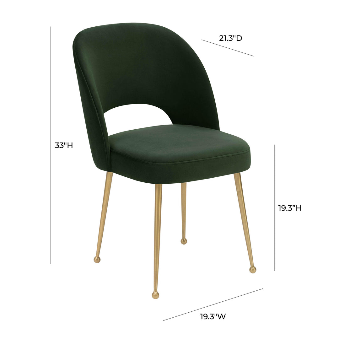 Swell Forest Green Velvet Chair