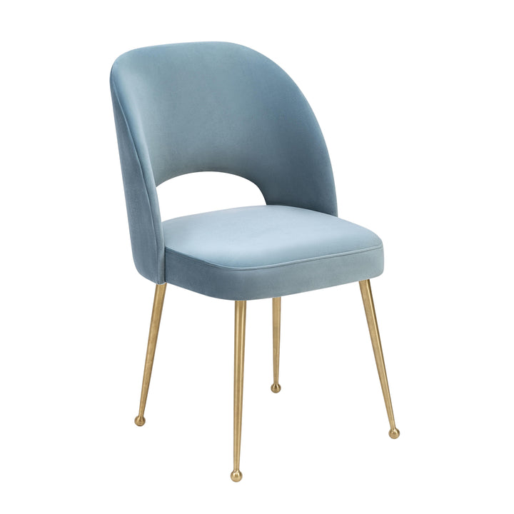 Swell Sea Blue Velvet Chair