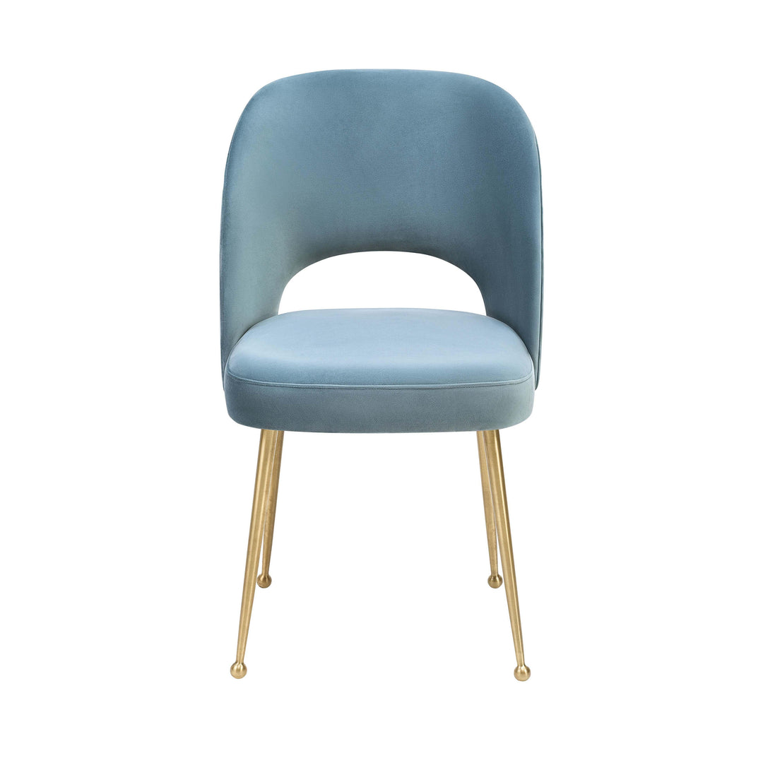 Swell Sea Blue Velvet Chair