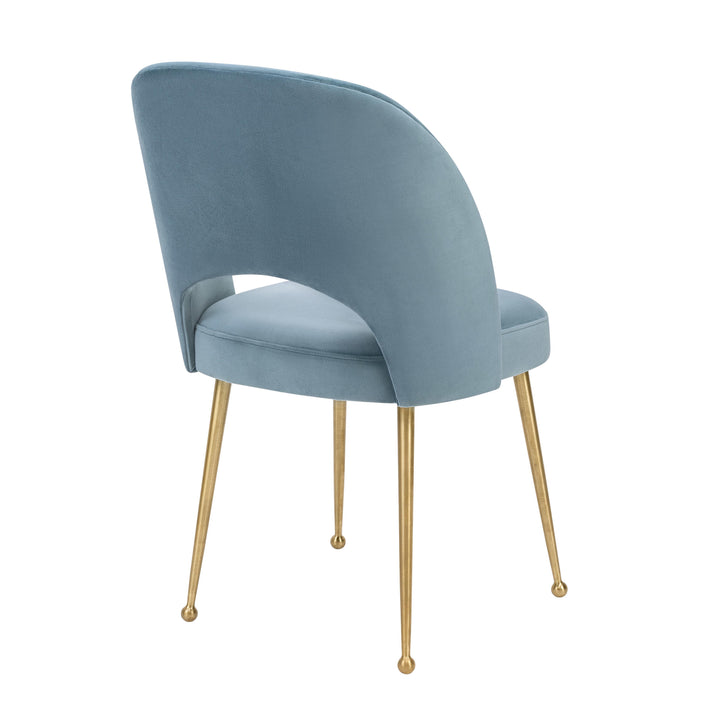 Swell Sea Blue Velvet Chair