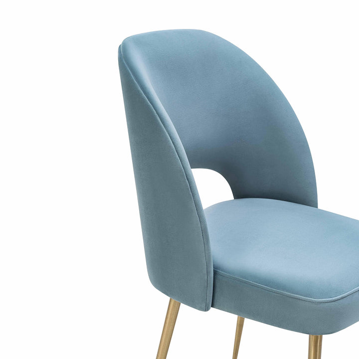 Swell Sea Blue Velvet Chair