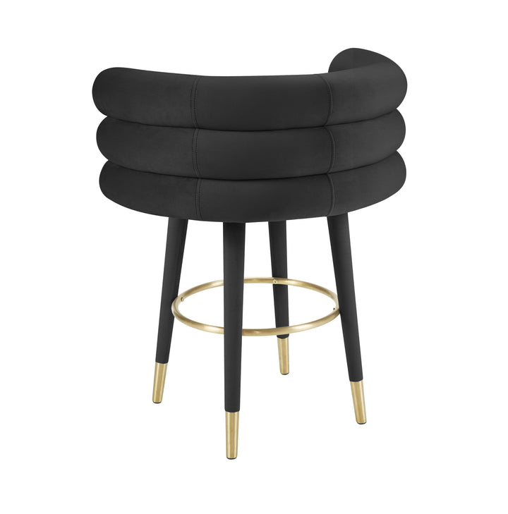 Betty Black Velvet Counter Stool